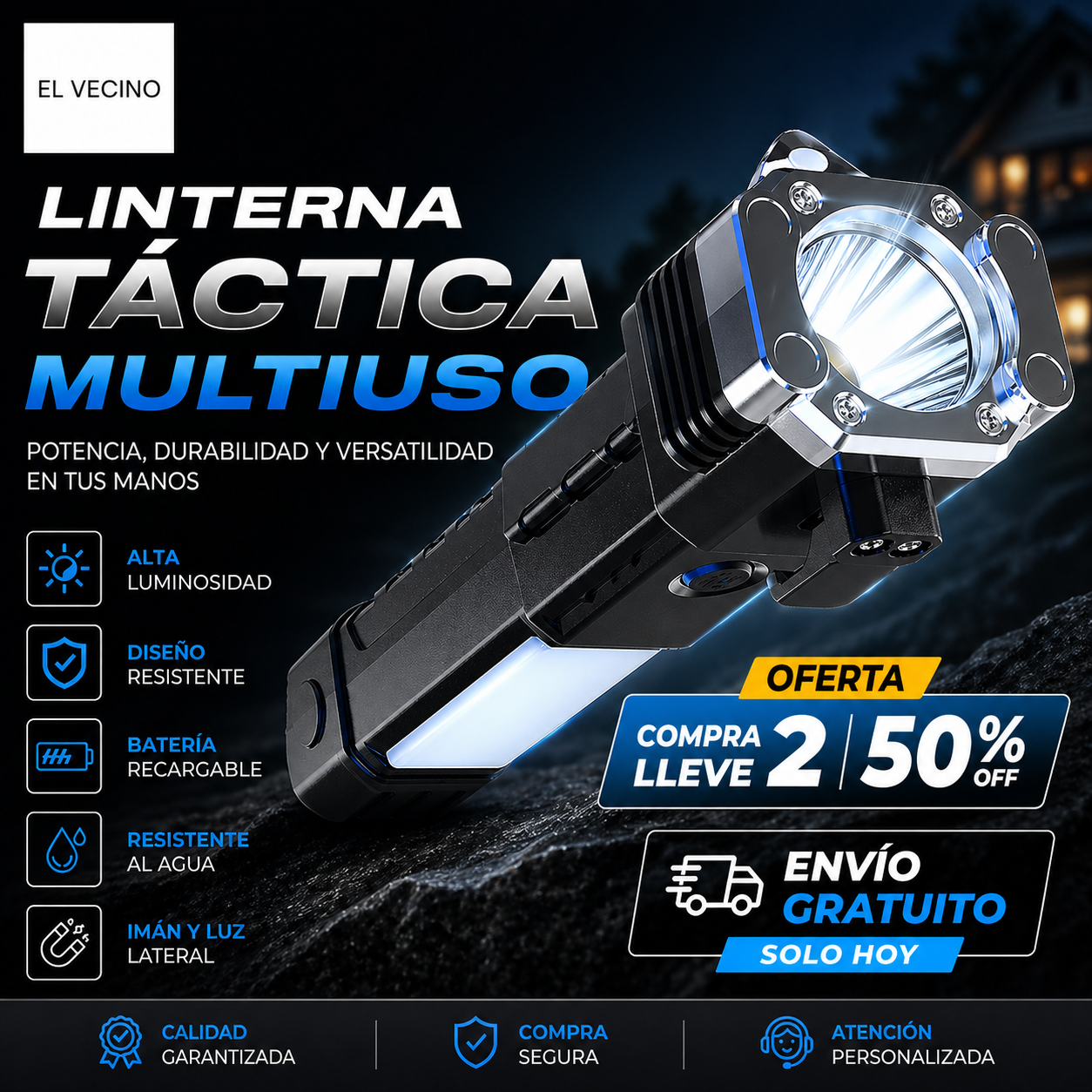 Linterna táctica multiusos™  - 50% OFF🔥