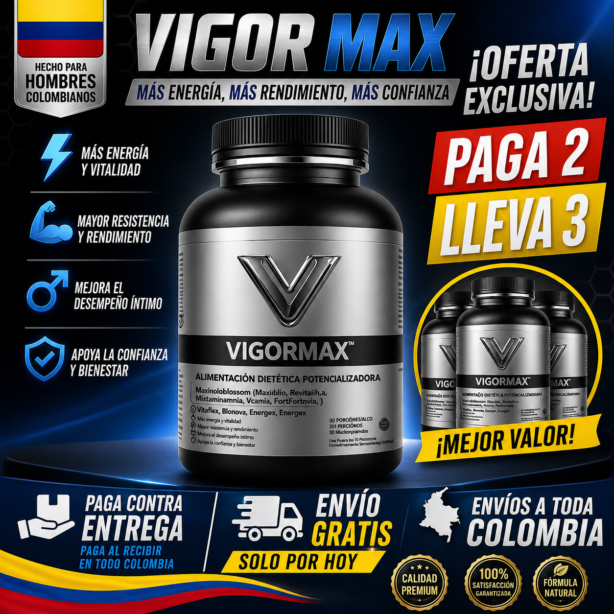 VigorMAX Pague 2 Lleve 3 - 50% OFF