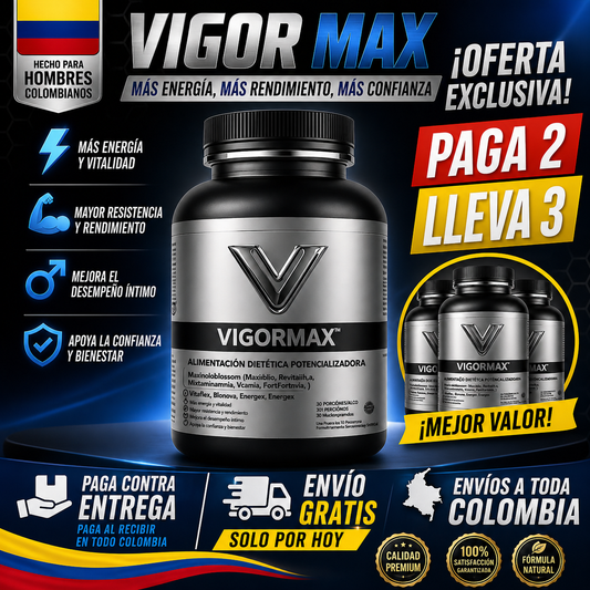 VigorMAX Pague 2 Lleve 3 - 50% OFF