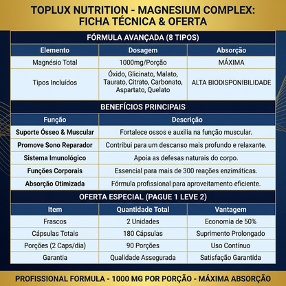 Magnesio Complex Toplux® - PAGUE 1 LLEVE 2 - 50% OFF 🔥